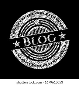 Blog written with chalkboard texture. Vector Illustration. Detailed.