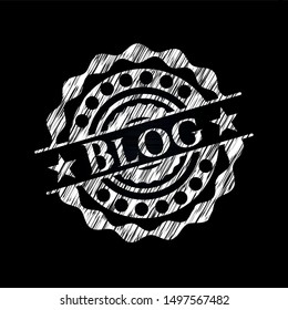 Blog written on a blackboard. Vector Illustration. Detailed.
