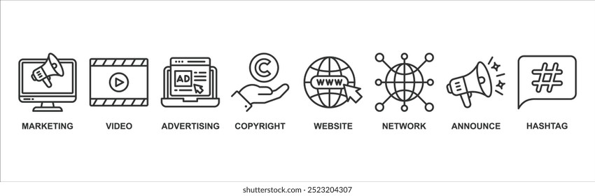 Concepto de Ilustración vectorial de icono de Web de Anuncio de blogger con icono