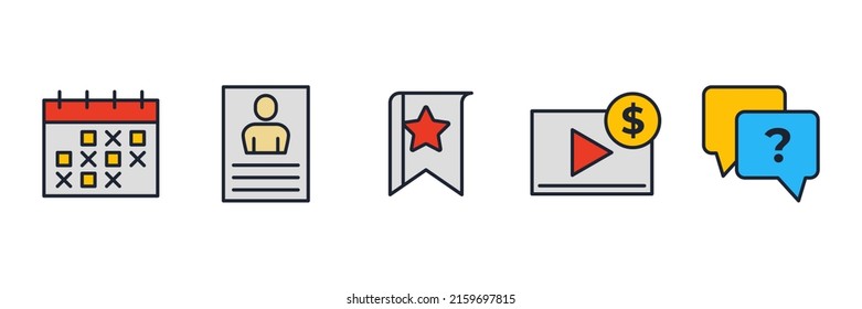 Blogger, Blog set icon symbol template for graphic and web design collection logo vector illustration