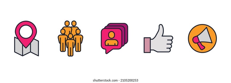 Blogger, blogging, blog elements set icon symbol template for graphic and web design collection logo vector illustration