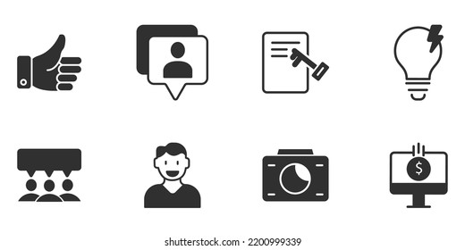 Blogger, blogging, blog icons set .  Blogger, blogging, blog pack symbol vector elements for infographic web