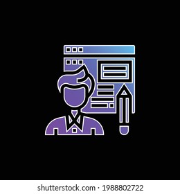 Blogger blue gradient vector icon