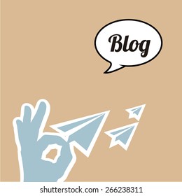  blogger, bubble talk,  hand and paper planes