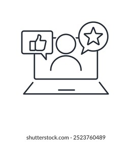 Blogger. Business social media. Vector linear icon isolated on white background.