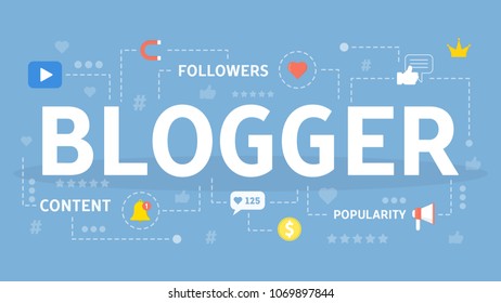 Blogger concept illustration. Idea of content, information and creativity.