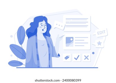 Blogger Creating Content Illustration concept on a white background