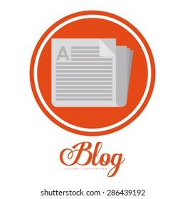 Blogger design over white background, vector illustration
