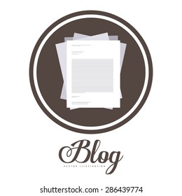 Blogger design over white background, vector illustration