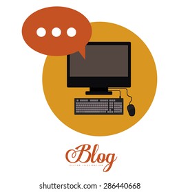 Blogger design over white background, vector illustration