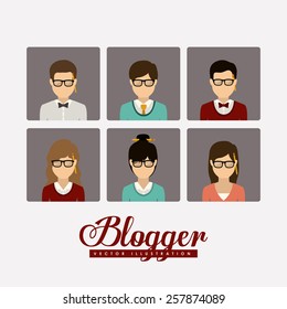 Blogger design, vector illustration
