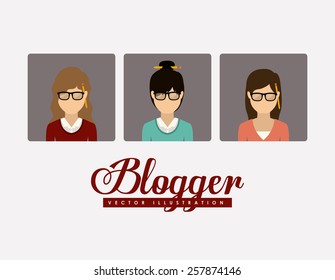 Blogger design, vector illustration