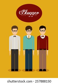 Blogger design, vector illustration