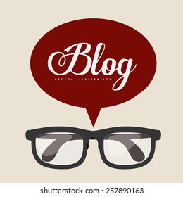 Blogger design, vector illustration