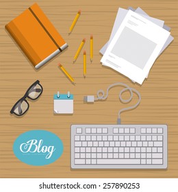 Blogger design, vector illustration