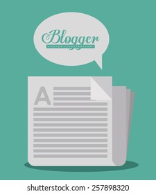 Blogger design, vector illustration
