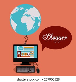 Blogger design, vector illustration