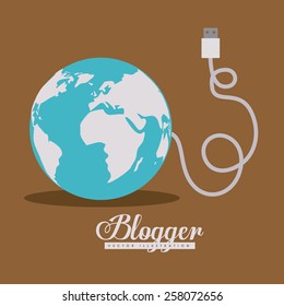 Blogger design, vector illustration