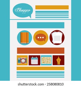 Blogger design, vector illustration