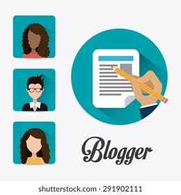 Blogger digital design, vector illustration eps 10.