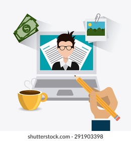 Blogger digital design, vector illustration eps 10.