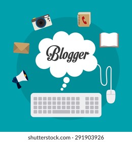 Blogger digital design, vector illustration eps 10.