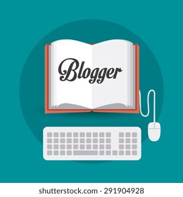 Blogger digital design, vector illustration eps 10.