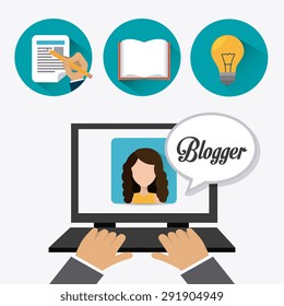 Blogger digital design, vector illustration eps 10.