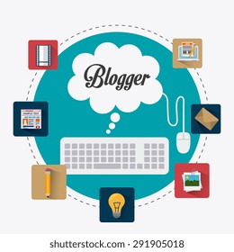 Blogger digital design, vector illustration eps 10.
