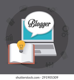 Blogger digital design, vector illustration eps 10.