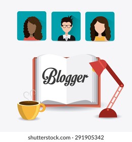 Blogger digital design, vector illustration eps 10.