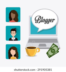 Blogger digital design, vector illustration eps 10.
