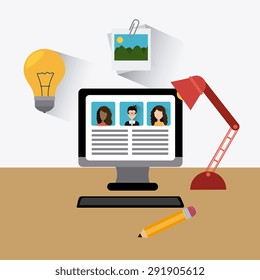 Blogger digital design, vector illustration eps 10.