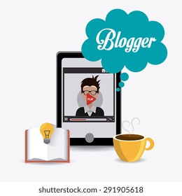 Blogger digital design, vector illustration eps 10.