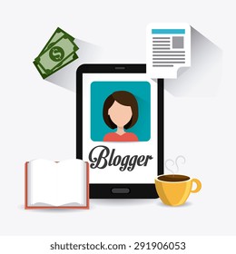 Blogger digital design, vector illustration eps 10.