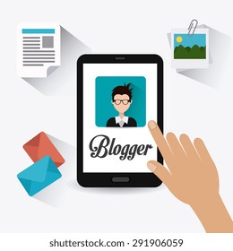 Blogger digital design, vector illustration eps 10.