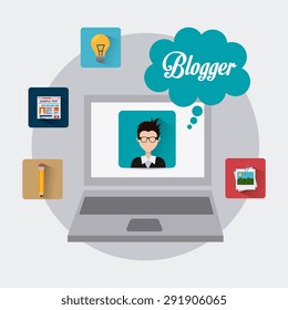 Blogger digital design, vector illustration eps 10.