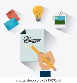 Blogger digital design, vector illustration eps 10.