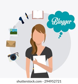 Blogger digital design, vector illustration eps 10.