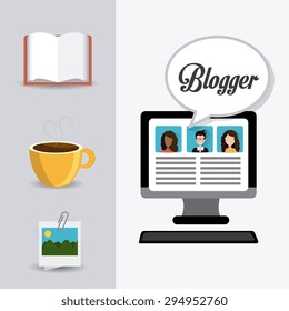 Blogger digital design, vector illustration eps 10.