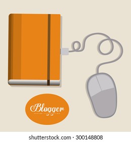 Blogger digital design, vector illustration eps 10
