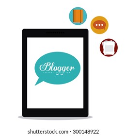 Blogger digital design, vector illustration eps 10