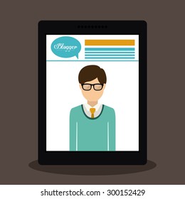 Blogger digital design, vector illustration eps 10