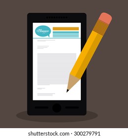 Blogger digital design, vector illustration eps 10