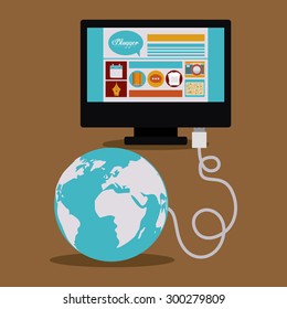 Blogger digital design, vector illustration eps 10