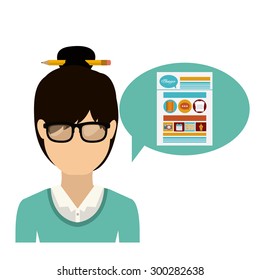 Blogger digital design, vector illustration eps 10