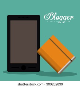 Blogger digital design, vector illustration eps 10