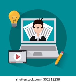 Blogger digital design, vector illustration eps 10.