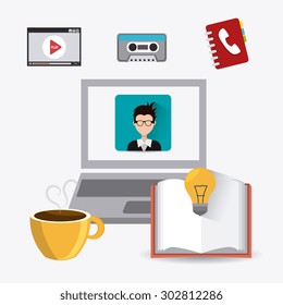 Blogger digital design, vector illustration eps 10.