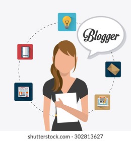 Blogger digital design, vector illustration eps 10.